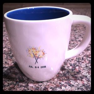 Rae Dunn Jul 4, 2018 blue inside mug with firework